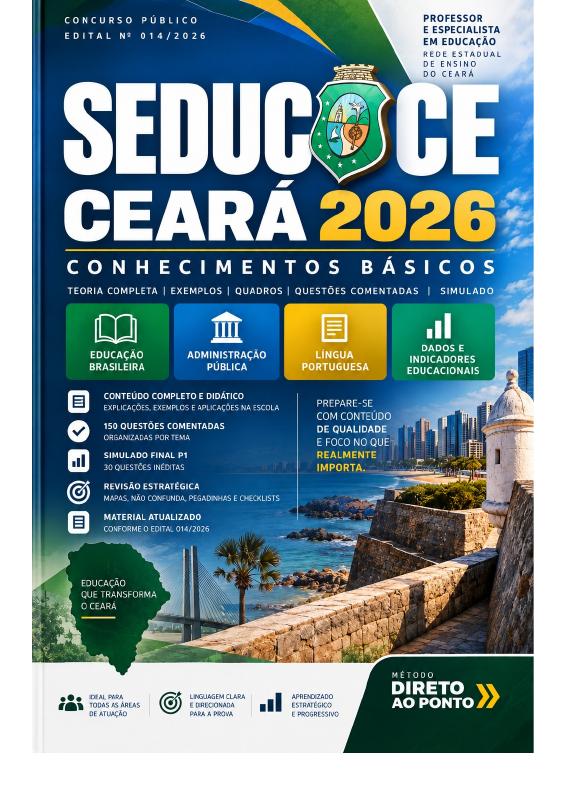 Capa da apostila de Conhecimentos Básicos SEDUC Ceará 2026