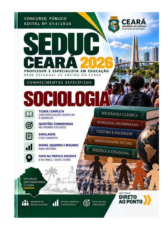 Exemplo de apostila específica: Sociologia SEDUC Ceará 2026
